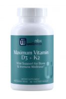 Maximum Vitamin D3+K2 - 60 Vegetable Capsules